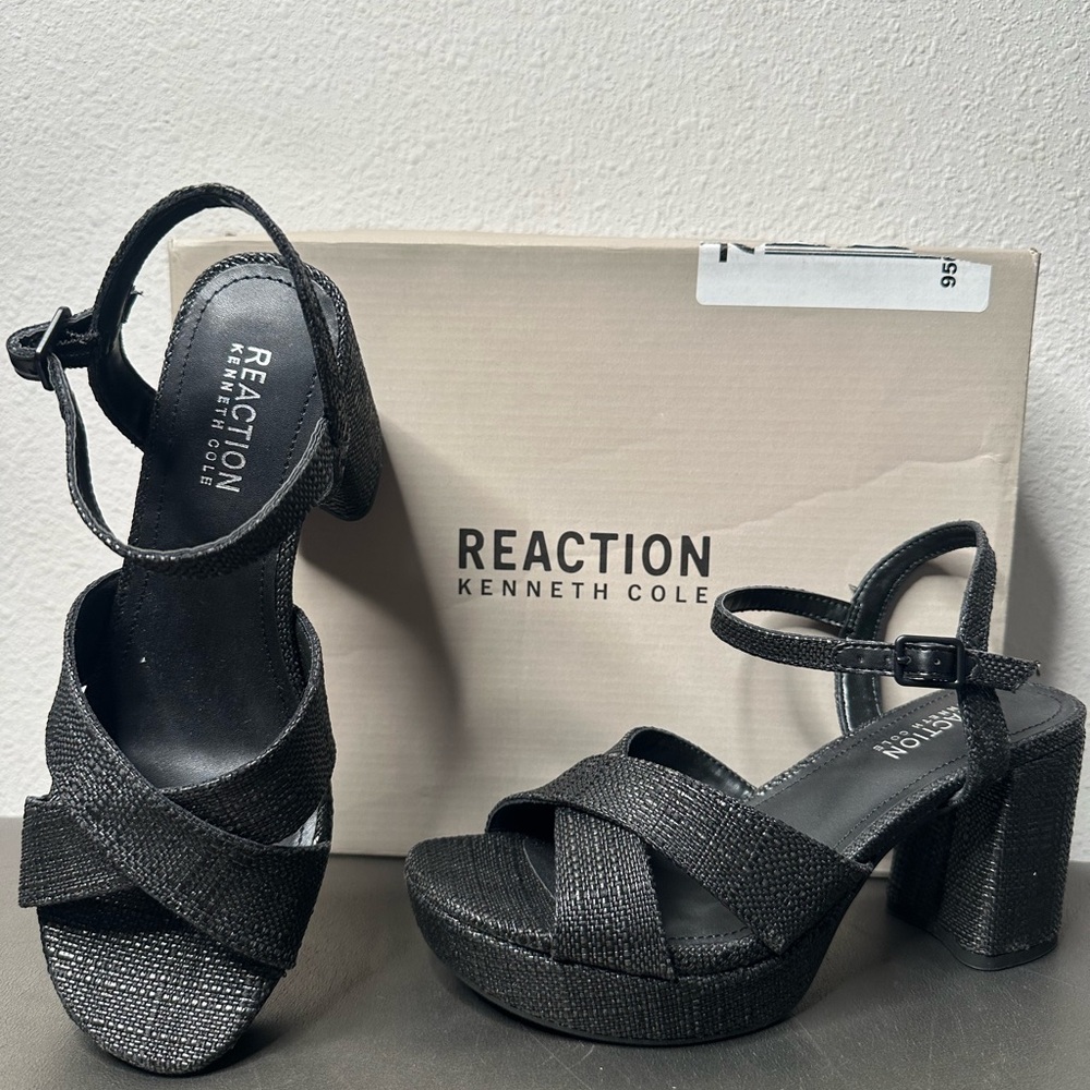 Kenneth Cole Reaction Black Crisscross Heels